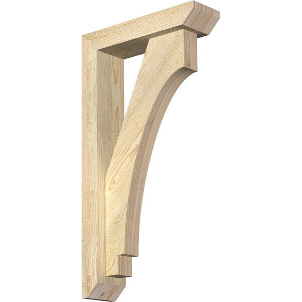Ekena Millwork Imperial Slat Rough Sawn Bracket w/ Offset Brace, Douglas Fir, 4"W x 14"D x 26"H BKT0402X14X26IMP06RDF - main